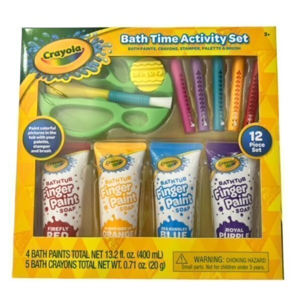 SALE!! 2 for $15 Crayola Bath Time Activity‎ 4 Bath Paints Crayons Toddler KIDS - Picture 2 of 7